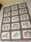 Antique Vintage Baby Childs Quilt Embroidered Nursery Rhymes Quality Handmade