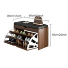 Shoe Rack Bench With Cushioned Seat 3 Flip Drawers Storage Shelf Furniture