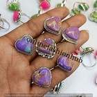 Purple Turquoise Gemstone 925 Sterling Silver Plated Wholesale Lot Heart Rings