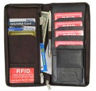 Black Rfid Blocking Travel Organizer Passport Holder Id Document Holder