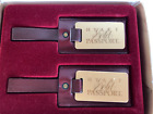 Authentic Hyatt Gold Passport Luggage Tags Set Leather Bag Id Brass Name Tags