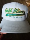 Vintage Sacramento Gold Miners Football Cfl Snapback White Hat 