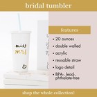 Kate Spade New York Acrylic Bridal Tumbler With Lid And 20 Ounces  White 