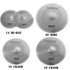 Low Volume Cymbal Pack Mute Set 14 hihats 16 crash 18 crash 20 ride 5 Pieces