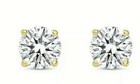 2 Ct Brilliant Round Cut Vvs1 d Lab Created Stud Earrings 14k Solid Yellow Gold