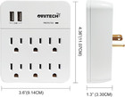 6 Outlet Extender Surge Protector Wall Mount Adapter With Dual 2 4a Usb Charging