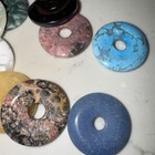 50pcs   1 Set  -  Natural Stone Carved 25mm Donut Crystal Quartz Stone Pendant