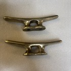 Two Matching Vintage antique 8 Inch Brass Boat Cleats Very Heavy