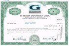 Usa  Specimens Set Of 2  Guardian Industries Corp  Stock Certificate bond