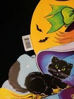 Set Of 3 Vintage Halloween Die-cut Cardboard Decoration Cute Witch   Cat Usa