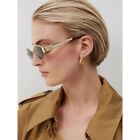 Celine Cl40235u 30n Triomphe Metal Oval Sunglasses Gold Green Lens Authentic