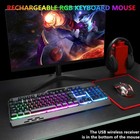 Wireless Rgb Backlit Gaming Keyboard And Mouse  Rechargeable  Long Battery Life 