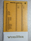 Rw95 Wurlitzer Jukebox Cabinet Key  Genuine  Used  Old Stock  Fits 13 Models