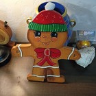 Vintage Wooden Gingerbread Man Christmas Decoration 12  By 1 