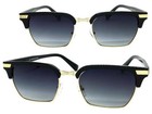 Men Classic Elegant Vintage 50 s Retro Biker Style Sunglasses Black   Gold Frame