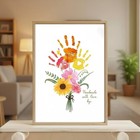 Physkoa Handprint Flower Kit With Frame     Kids Gifts For Mom Or Grandma     Diy