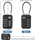 2 Pack Tsa Approved Travel Luggage Locks  4-digit Cable Combination Lock Alloy  