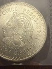 Mexico 1948 Cinco 5 Pesos Large Silver Crown Coin Aztec Higher Grade Gorgeous     