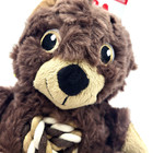 Kong Teddy Knots Bear Medium Brown Squeaky Plush Dog Toy