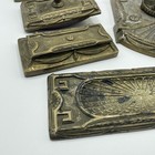 6 Piece Vintage Brass Desk Set - Ink Well  Letter  Stamp  Ink Blotter  Calendar