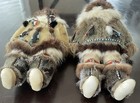 Vintage Pair Of Estate Alaskan Leather   Fur Dolls W  Bead Work - 12 5  Tall