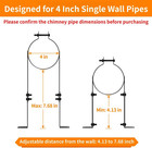 4 Inch Chimney Pipe Support Bracket  Adjustable Vent Wall Strap  Stainless Steel
