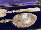 Asprey   Company A co Ltd G Mother Of Pearl Mop Silver Band Pie Cake Serving Set