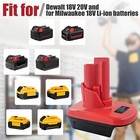 Adapter For Dewalt For Milwaukee 18v Li-ion Battery To For Milwaukee 12v Tools