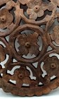 Vintage Hand Carved Wood Floral Footed Trivet  Kitchen Decor 6 7 8  Diameter 
