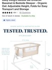 Baby Delight Beside Me Dreamer Bassinet   Bedside Sleeper - Beige Linen Striped