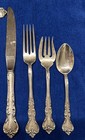 Reed   Barton Sterling Silver Savannah 4 Pc Place Stg 6 Sts - 3 Ext Forks   2 Sp