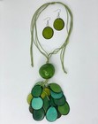 Handmade Tagua Nut Set Necklace And Earrings 