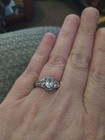 Vintage Sterling Silver Diamond Engagement Ring