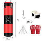 71  Punch Bag Unfilled Boxing Kick Bag   Gloves Chain Hook Mma Workout Fitness