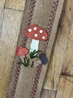 Vtg 1970s  Handmade Yardstick Holder Mushrooms On Jute Mcm Mid Century Modern