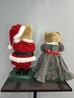 Avon Twinkling Musical Teddies Mr   Mrs Clause Bear Holiday Christmas Vintage