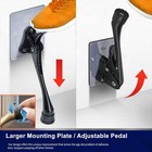 Black 6 Inch Kick Down Door Stopper Adjustable With Adhesive Mounting Plate