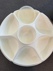 Vtg Tupperware White Serving Center Set 1665 Compartment Party Platter Bowl Lid
