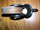 Vintage Antique Cast Iron   Wood Barn Pulley - 6  Diameter Pulley