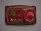 Vintage Budweiser Beer Ashtray Red  Bar Advertising Anheuser Busch Maroon