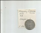 Hungary 6 Kreuzer From 1671  Hammered Silver   King Leopold Sharp  Xf   