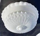 Vtg Art Deco White Glass Flush Mount Ceiling Light 1920s 1930s 1940s Victorian