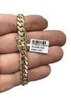14k Solid Yellow Gold  8mm Miami Cuban Curb Link Chain 24  Heavy Duty Necklace