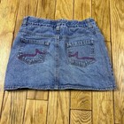 Circo Denim Skirt Girls Hearts Embroidery Elastic Waist Blue Jeans Size L