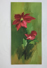 Vintage Mid Century Christmas Greeting Card Hallmark Green Pink Bird Flower