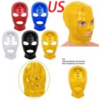 Us Mens Headgear Latex Metallic Open Eyes Mouth Full Face Mask Hoods Role Play