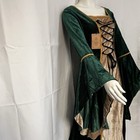 Renaissance Fair Medieval Gothic Festival Long Dress Costume Green Velvet Med