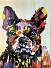 Original Contemporary Pet Art 11x14 Acrylic Canvas Expressionist Bright A054
