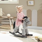 Kids Plush Rocking Horse With Realistic Neigh Sound     Toddler Ride   on Toy For Ag