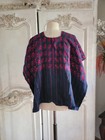 Vintage Guatemalan Huipil Blue Red Boho Handwoven 70s-80s Poncho 48x31